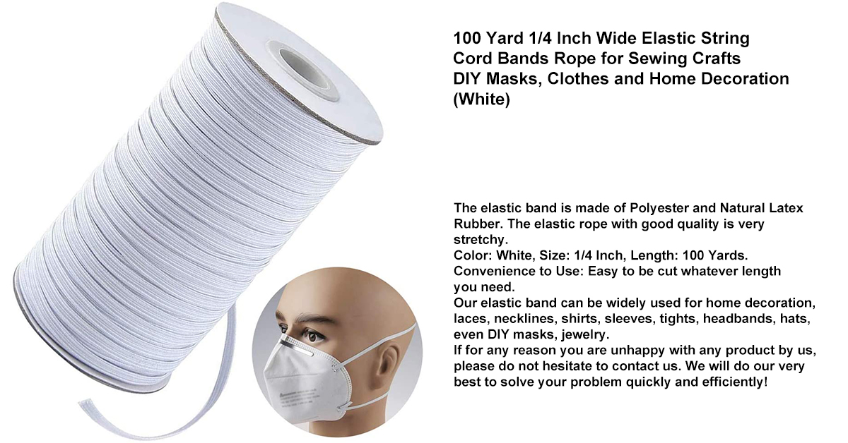 100 Yard 1_4 Inch Wide Elastic String Cord Bands Rope for Sewing Crafts DIY Masks, Clothes and Home Decoration (White).jpg